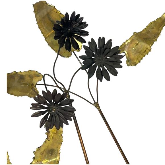 C Jere Metal WALL ART SCULPTURE 37" Signed Copper Leaf Flower Butterfly VTG 60s - Picture 5 of 9